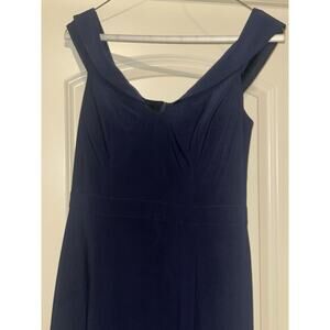 Escape Women’s Formal Gown Sweetheart Over The Shoulder High Slit Navy Size 8